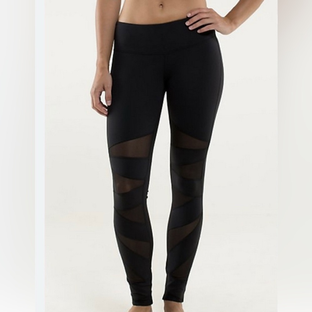 Lululemon Athletica Black Leggings with mesh cutouts